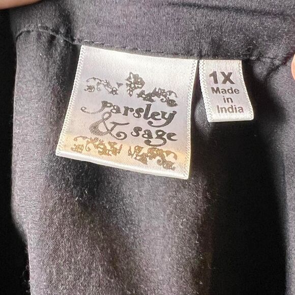 Parsley & Sage Black Tiered Ruffle Jacket / Shacket (Size 1X) - Picture 6 of 6